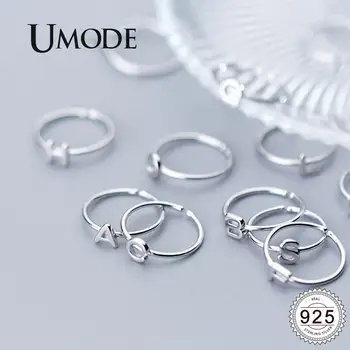 

UMODE 925 Sterling Silver Rings for Women Letter s925 Silver Open Adjustable Rings New Fashion 2019 Simple Jewelry ULR0737