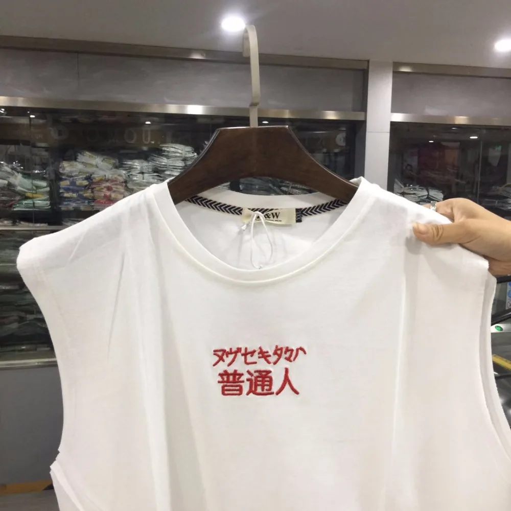 Summer Men's Sleeveless Vest Fashion Casual Embroidered Text Round Neck High Quality Top | Мужская одежда