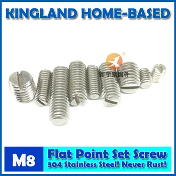 

M8 DIN551 Slotted Flat Head Set Machine Screws With Flat Point 304 Stainless Steel DIY Repair Fastening Screw