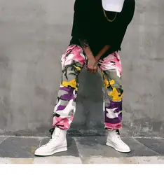 Брюки-карго Для мужчин военный камуфляж хип-хоп брюки Багги Тактический брюк нескольких Цвет хлопок моды уличной джоггеры CD50
