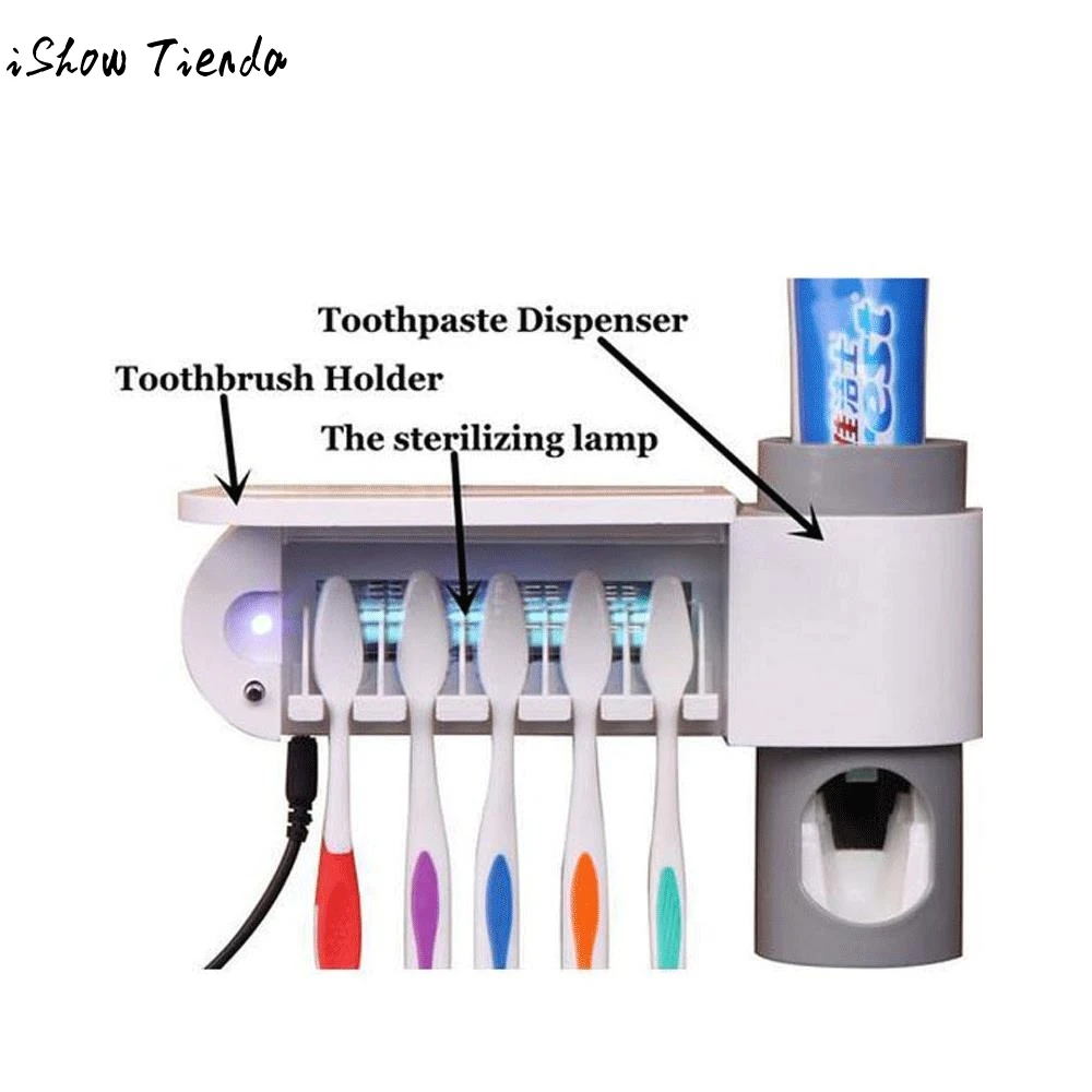 

Antibacteria UV Light Ultraviolet Toothbrush Automatic Toothpaste Dispenser Sterilizer Toothbrush Holder Cleaner Dental Hygiene