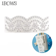 IBOWS Romantic Metal Cutting Dies Cut Lace Border Edge Scrapbooking Paper Craft Handmade Card Punch Art Cutter Hand-on Cards large border punch flower knot embossing machines perfect for handmade cards craft height about 4cm 1 57inch