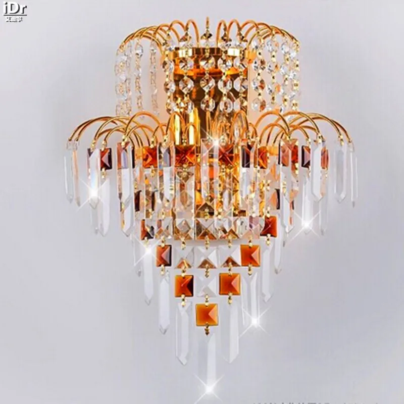 ФОТО High-grade gold crystal lamp LED wall lamp-star hotel and villa project Wall Lamps  Rmy-0301