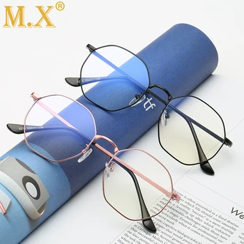 

2019 brand Men Optical Glasses Oversized Eyeglasses Frame Women Metal Computer Protection Blue Light Blocking Glasses M6273