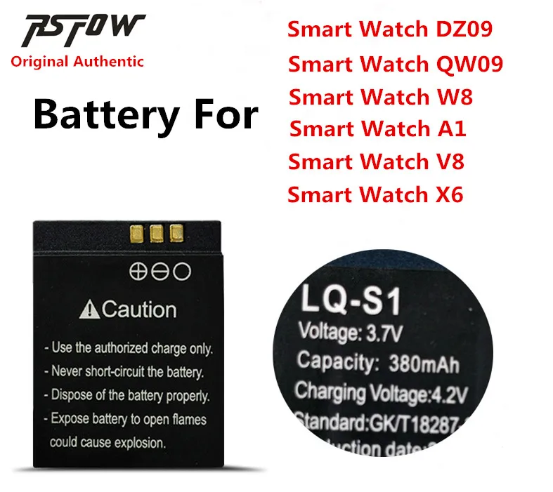 

Smart Watch Battery LQ-S1 3.7V 380mAh Li-ion Rechargeable Battery For Smart Watch V8 DZ09 W8 A1 GT08 Z60 Universal Watch Battery