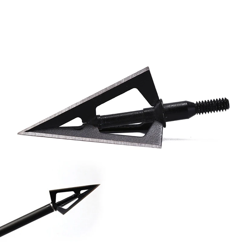 

1PC Hunting Broadheads 3 Blades Arrowheads Gold/Black Tip Steel For Bow And Crossbow Stainless Steel Arrow Head