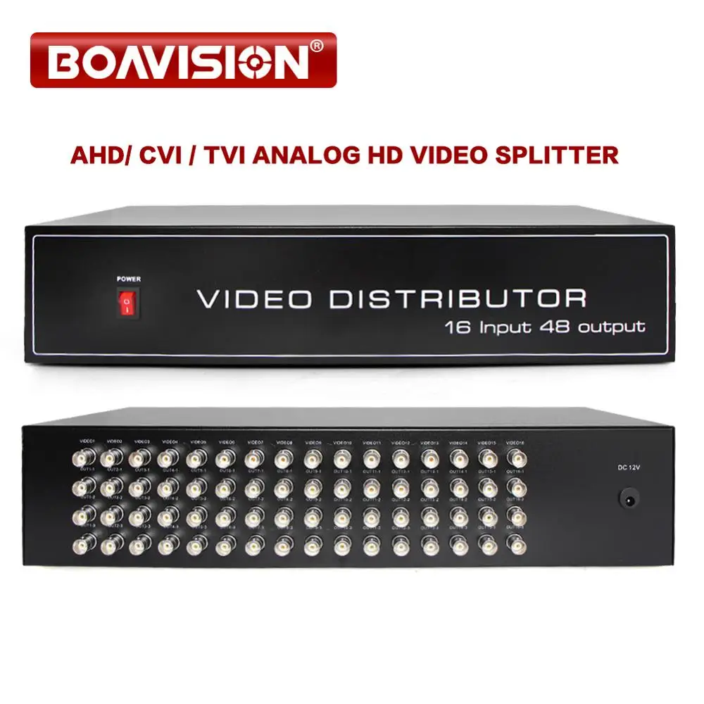 48 портов 16CH in/48CH выход Professional high definition Video Splitter, поддержка CVI/TVI/AHD камера видеовыход BNC, MaxUp до 300-600 м