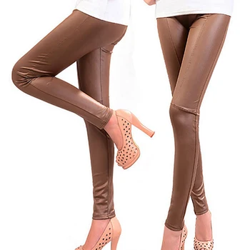 

Women Stretch Leggings Skinny Pants Slim Fit Trousers Faux Leather Jeggings 6Q8K 7G7X