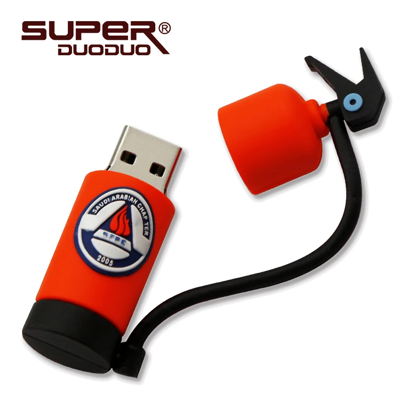 Подлинный мультфильм usb флэш-накопитель 2,0 4 ГБ 8 ГБ 16 ГБ 32 ГБ U диск милый Огнетушитель карта памяти 64 Гб флэш-накопитель usb