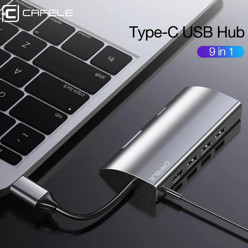

CAFELE USB HUB Type C Extension Adapter USB 3.0 Phone Docking Station for Laptop HDMI TF/SD Card 3.5mm Interface Multi Function