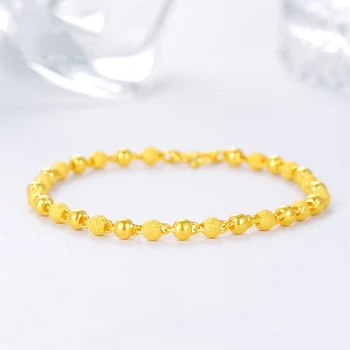 JLZB 24K Pure Gold Bracelet Real 999 Solid Gold Bangle Smart Fashion Frosted Bead Trendy Classic Fine Jewelry Hot Sell New 2020 2
