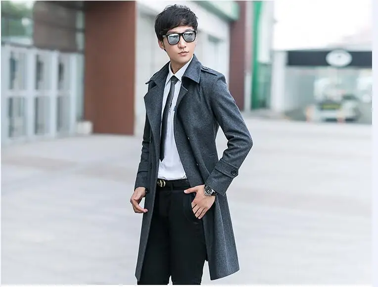 Новое поступление зимние мужские 65% шерстяное пальто мода супер большой Hihg качества Блейзер Роскошный тонкий большие размеры XS, S-7XL 8XL 9xl10xl 09 - Цвет: 9 gray