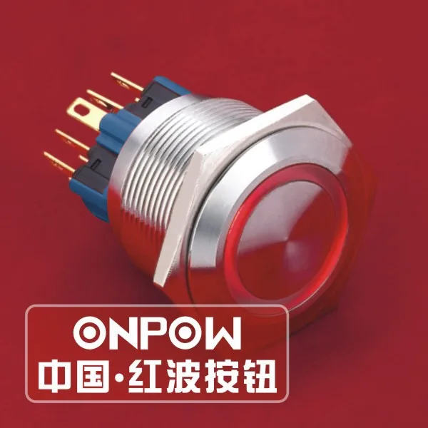 ONPOW 25 мм 1NO1NC 12 в красное светодиодное кольцо с подсветкой водонепроницаемый IP65