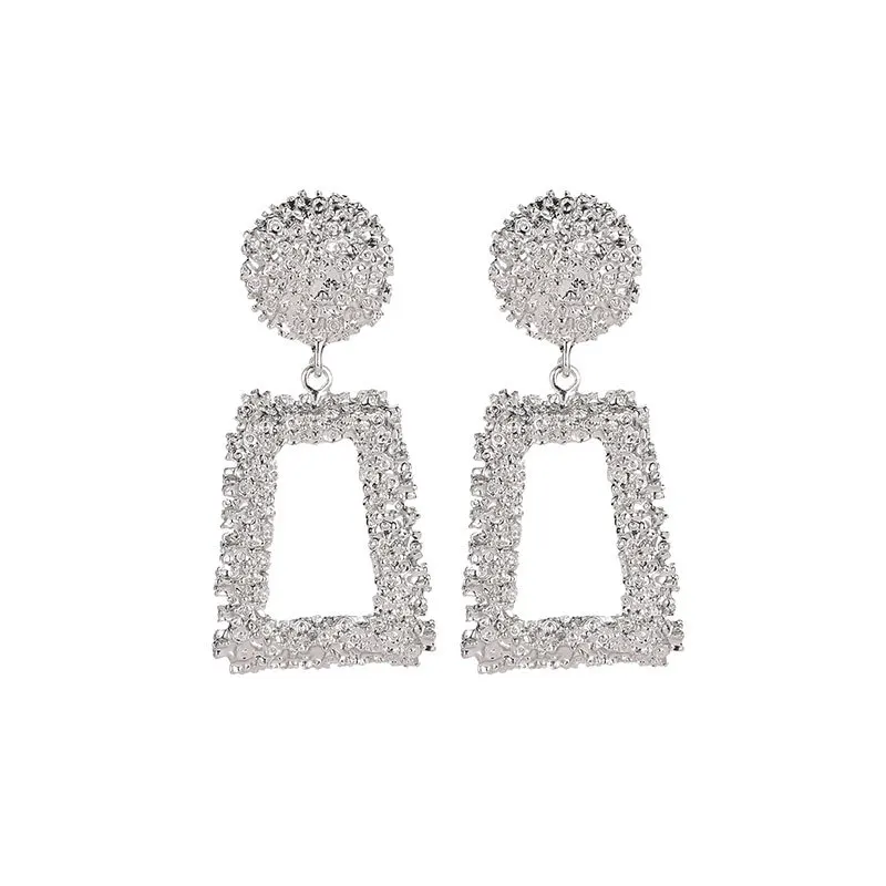 Sparkling Round & Square Earrings | Sterling silver | Pandora US