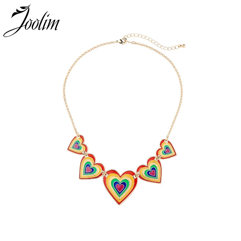 

Joolim Jewelry Wholesale Colorful Enamel Heart Collar Necklace Choker Necklace