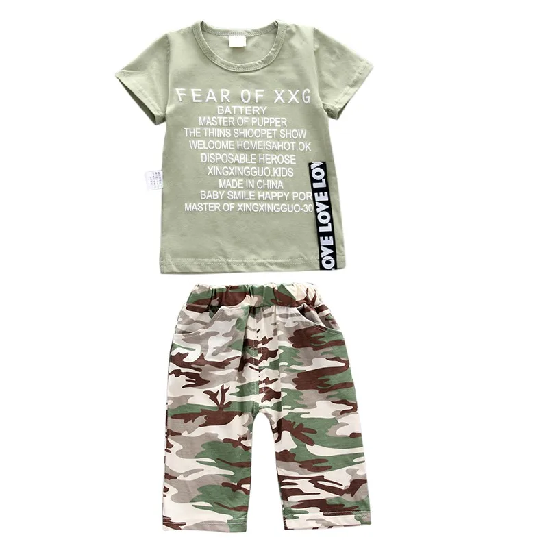 

Camouflage Clothes For Baby Boys Clothes Set Cartoon Kids Boy Clothing Set Summer T-shit+Pants Cotton