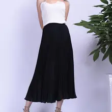 Женская шифоновая длинная юбка карамельного цвета Женская плиссированная юбка летние юбки в пол 100 см Длина 19 цветов длинная saia