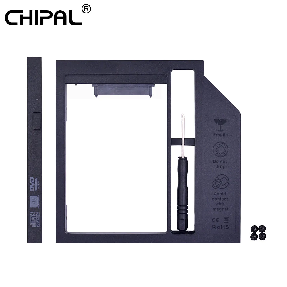 

CHIPAL SATA 3.0 Second 2nd HDD Caddy 9mm 9.5mm for 2.5" SSD Case Hard Disk Drive Enclosure Adapter for Laptop CD DVD ROM Optibay