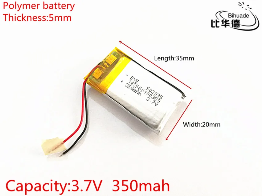 Batteria Li-Po 3.7V 220mAh 601235 – Per Auricolare, Penna Video, MP3, GPS, Piccoli Dispositivi