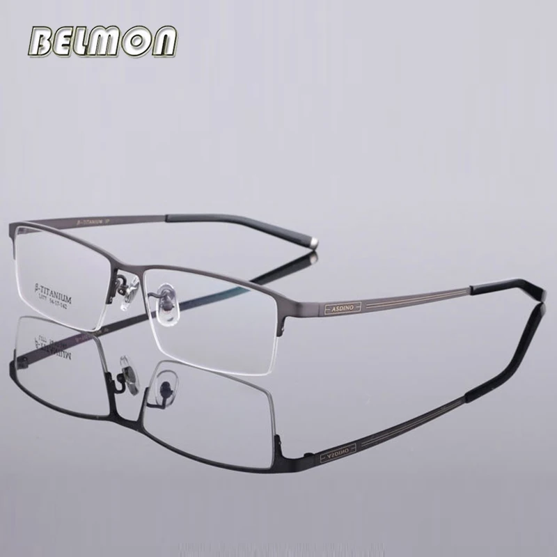 

Pure Titanium Men Spectacle Frame Eyeglasses Nerd Computer Optical Clear Lens Eye Glasses Frame For Male de grau RS408