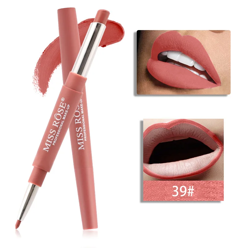 1Pcs Sexy Coral Red 20 Color Double-end Lip Makeup Lip Liner Waterproof Moisturizing Lipsticks Lasting Lip Pencil Cosmetic#02 - Цвет: 39