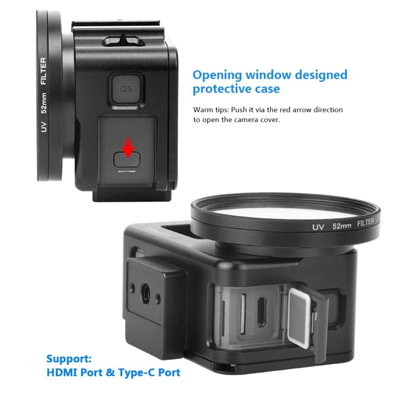 Корпус из алюминиевого сплава с задней дверью для экшн камеры Dji Osmo Защитный