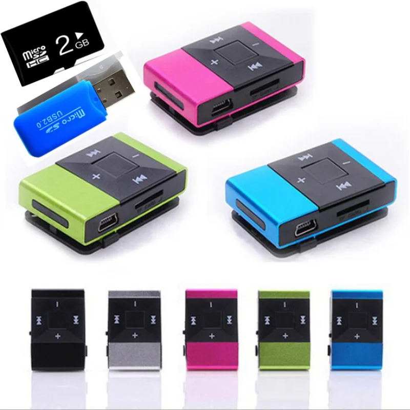

2GB TF Card NEW MP3 Colorful Mini Mp3 Music Player Mp3 Player Micro TF Card Slot USB MP3 Sport Player USB Port With Earphone