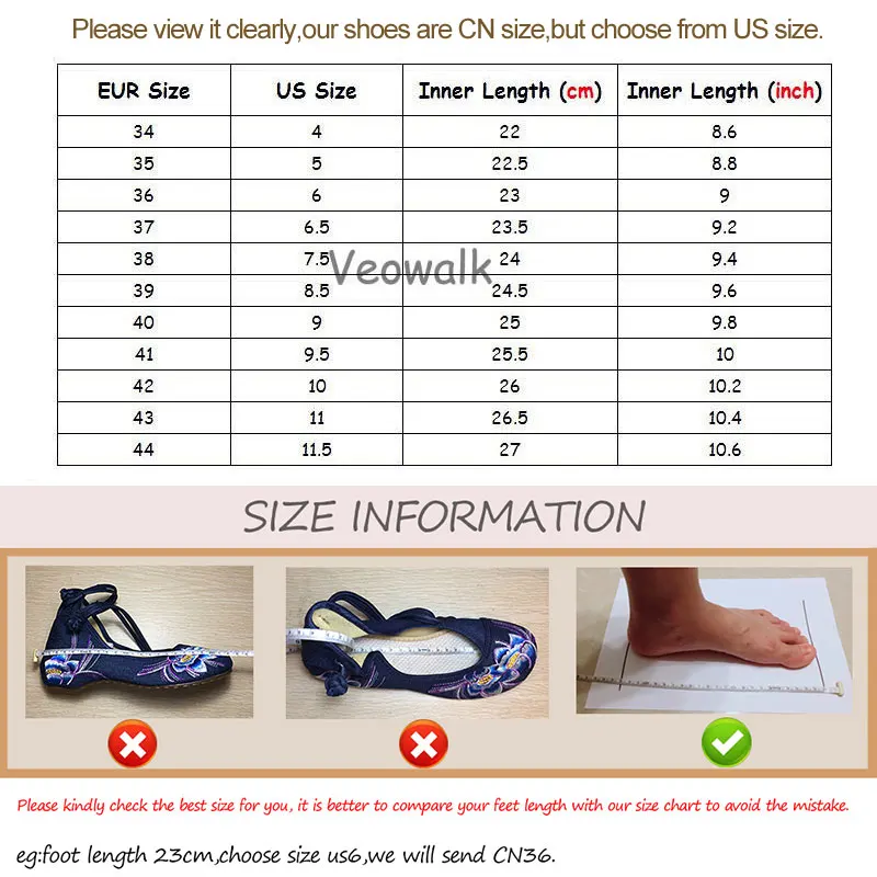 Veowalk/Летняя обувь ручной работы из хлопчатобумажной ткани; женские шлепанцы в стиле старого Пекина; китайские слипоны с сине-белой вышивкой; большие размеры 34-41