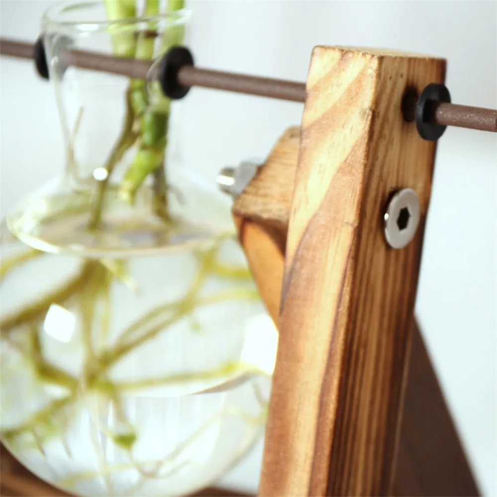 

Health Creative Hydroponic Plant Transparent Vase Wooden Frame Coffee Shop Room Decr 1 Glass Bottle +Wooden Display Frame 1O9