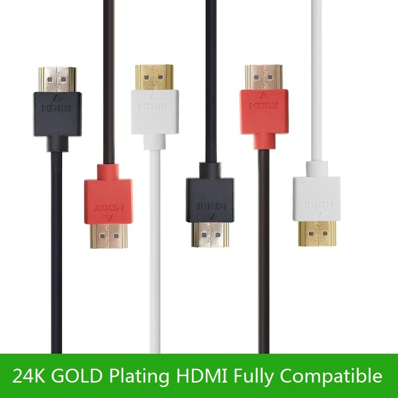 

High Speed 0.5m 1m HDMI Cable - Ultra HD 4k x 2k Slim HDMI Cable with Ethernet HD TV's HDMI 1.4 Cable - Audio/Video Gold-Plated