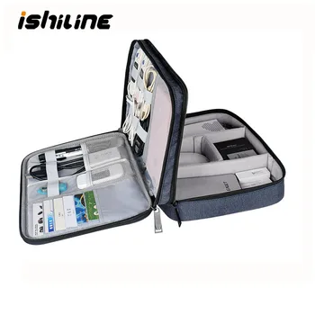 

Portable Digital Accessories Storage Bag Double Mobile Phone Headset Data Cable Charger Mobile Hard Disk U Disk Finishing Box