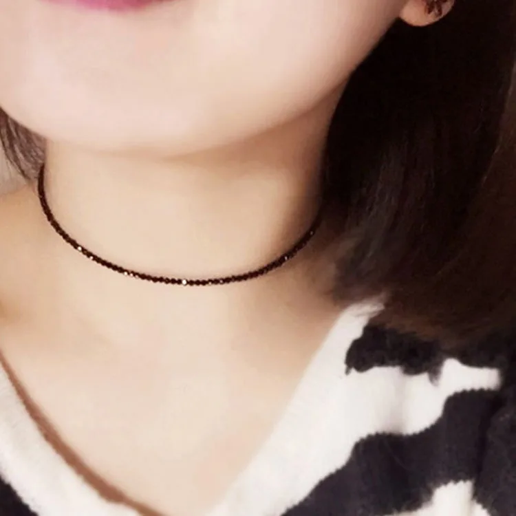 

Simple Black Crystal Beads Short Necklace Female 2019 Fashion Jewelry Women Choker Necklaces Bijoux Femme Lady Party Kolye