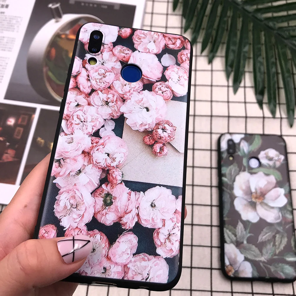 Мягкий чехол из ТПУ для Huawei P20 Lite Модный с цветами P30 2019 Новое поступление