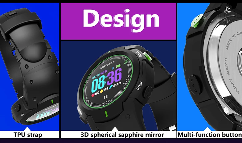 Профессиональные спортивные Смарт-часы IP68 Водонепроницаемые мультиспортивные фитнес-трекер мужские уличные умные часы цветной ремешок F13 смарт-браслет