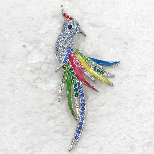 

12pcs/lot Wholesale Fashion Brooch Rhinestone Enamel Bird Pin brooches C101075