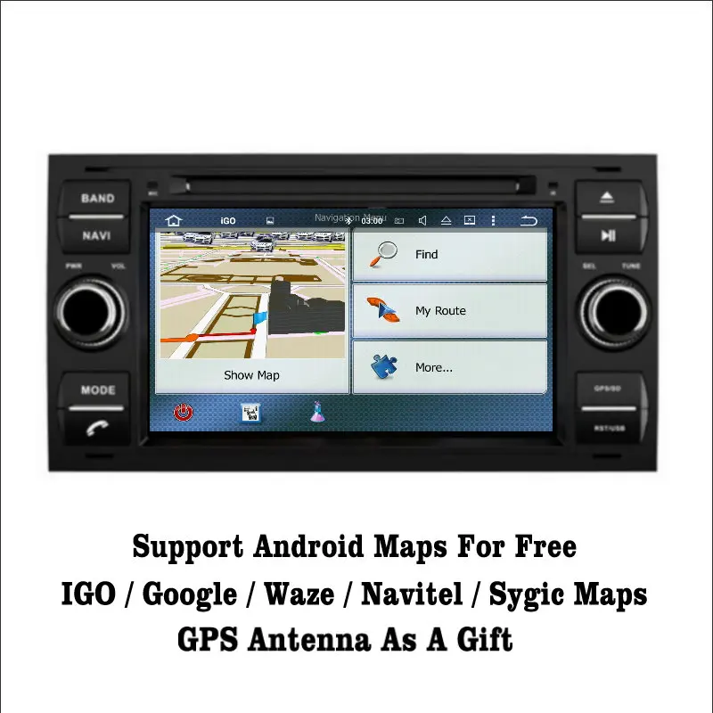 Cheap Liislee Android 7.1 2G RAM For Ford For Focus 2000~2007 Car Radio Audio Video Multimedia DVD Player WIFI DVR GPS Navi Navigation 3