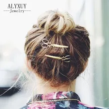 New fashion hairwear gold color cute scissors hair pin gift for women girl H403