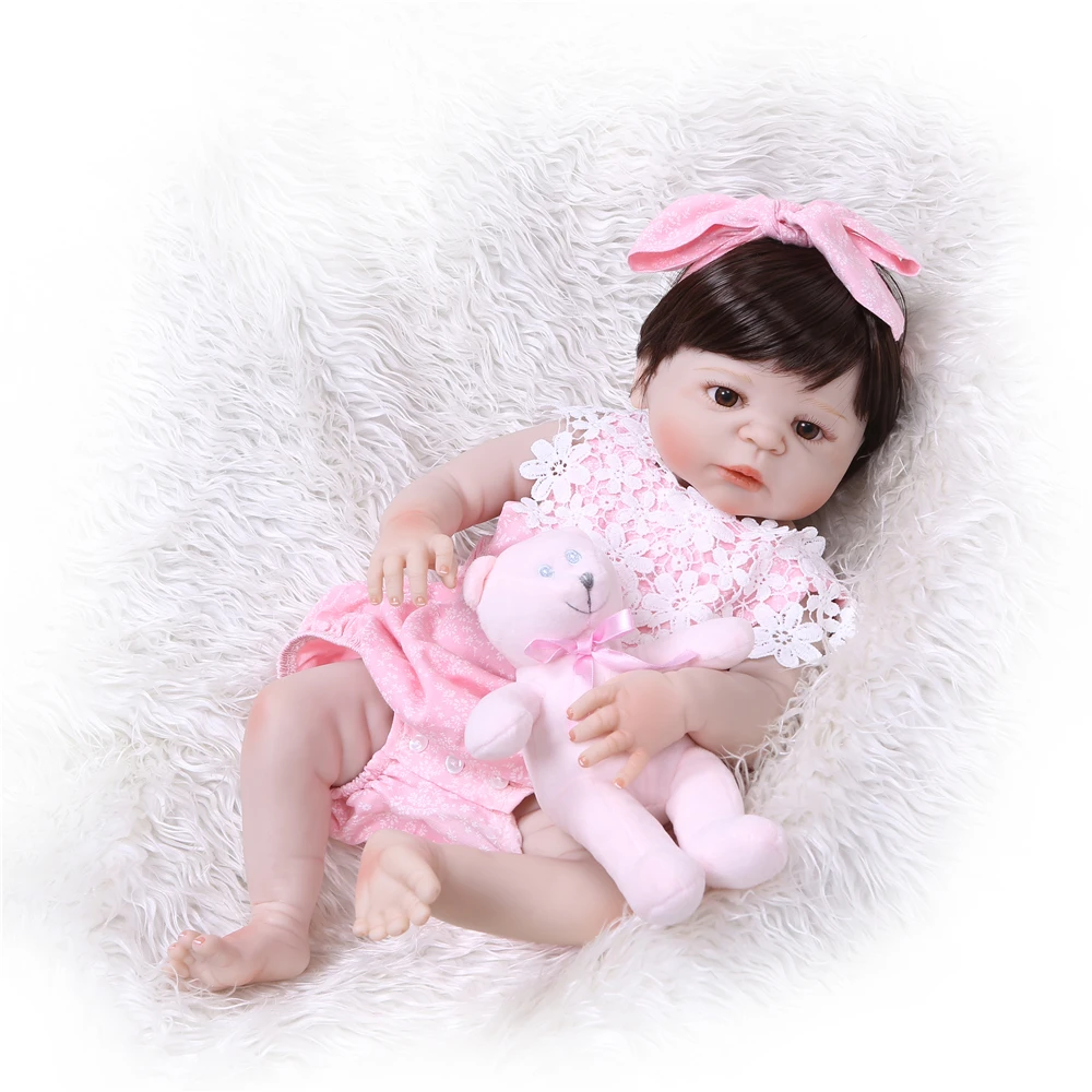 

NPK New design 55cm Silicone Doll Reborn Baby Toy For baby Newborn Baby Birthday Gift For Child Bedtime Early Education