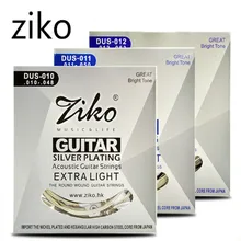 Set di corde per chitarra acustica Ziko 010 011 012 placcatura in argento 6 corde per parti di chitarra acustica strumenti musicali