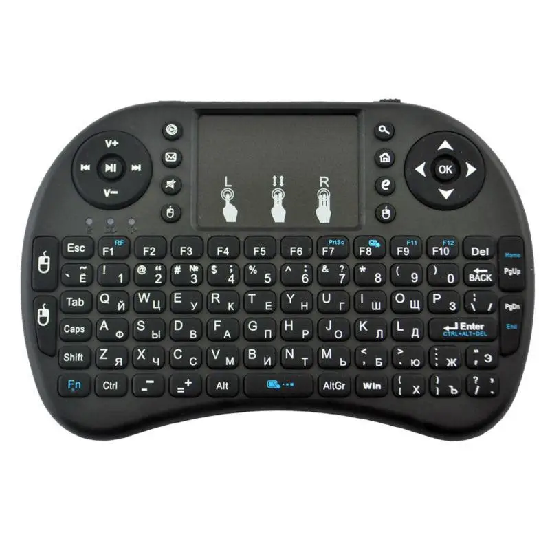 Беспроводная мини клавиатура 2 4G с сенсорной панелью для ТВ приставки H96 MAX и Andriod 8