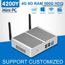 Fanless Core i5 4200Y Mini PC 4G RAM 500G HDD Office Computer Tablet Win 10 Linux OS WIFI Desktop Computador HTPC Box TV Player