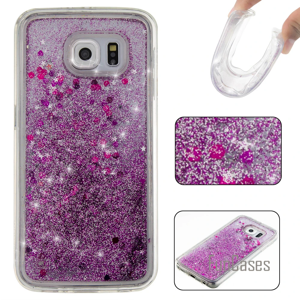 Блеск Жидкая Quicksand чехол для Fundas Samsung S6 случае 5.1 дюймов Coque Galaxy Case случае|case for|case