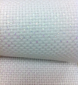 

oneroom Top Quality Shining White 11CT 11ST 14ST 14CT cross stitch canvas fabric white sparkle shiny, any size 4