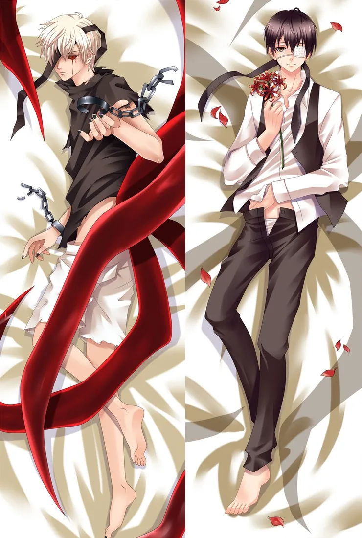 Japan Anime Otaku Tokyo Ghoul Ken Kaneki Hugging Body Pillow Case Cover Y51