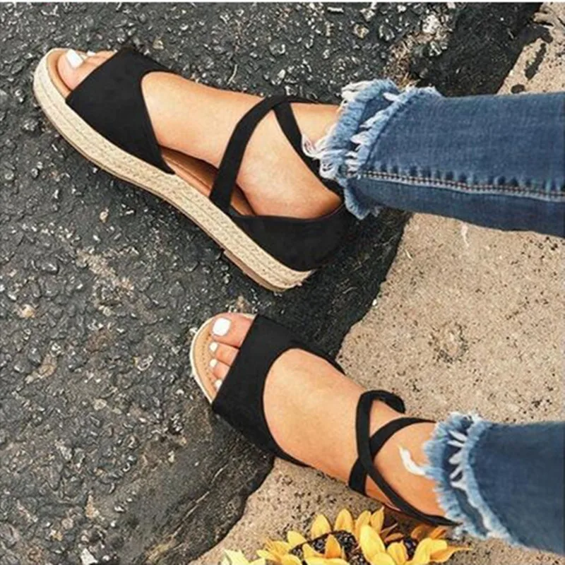 

Women Sandals Rome Style Summer Shoes Women Flat Anti Skidding Beach Shoes Female Plus Size Low Heel Gladiator Sandalias Mujer