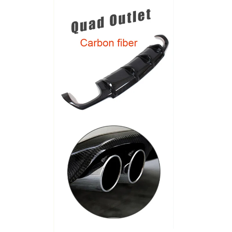 Автомобильный задний бампер из углеродного волокна диффузор спойлер для Volkswagen VW Scirocco R R20 бампер 2009- Черный FRP бампер Защита - Цвет: Quad Outlet