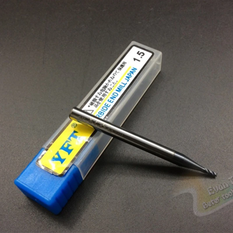 

YFT Diameter 1.5mm Router Bit HRC 45 4-blade Face Cutter End Mill Metal Tungsten Steel Milling Cutter CNC Tools