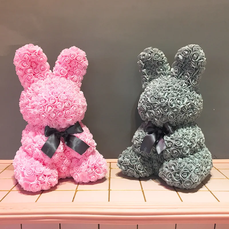 JAROWN Rose Flower Bear Mould DIY Handmade Foam Hug Bear Valentine's Birthday Gift Puppy Heart Shaped Home Wedding Decoration (19)