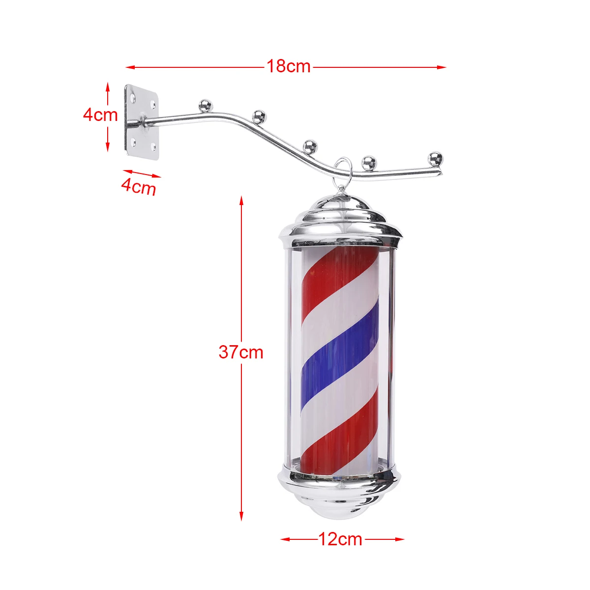 1 шт. 35*15*15 см металлический светильник для парикмахерской в красную, белую и синюю полоску вращающийся светодиодный светильник для парикмахерской наружная вывеска со шнуром 1,5 м