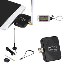 1 шт. HD DVB-T2 ТВ приемник для Android Micro USB ключ цифровой HD ТВ тюнер приемник с 2 антеннами поддержка DVB-T/T2 Mayitr